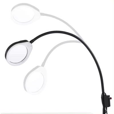 Kính lúp gắn bàn có đèn TERINO DE-7SB (phóng đại 8X và 15X, Led, màu đen) - Hàng chính hãng