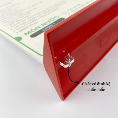 Kệ mica 2 mặt Enter E23 210x300mm đế màu A4 đứng, Kệ menu nhà hàng, Standee mica để bàn, Bảng quét mã QR Code