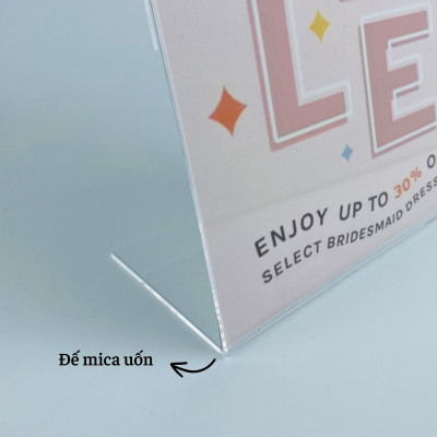 Kệ mica 1 mặt Enter F03-P 100x150mm A6 đứng, Kệ menu chữ L, Khung thông tin sản phẩm, Khung bảng giá, Kệ trưng bày để bàn