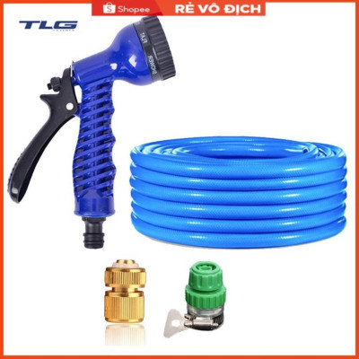 Bộ dây vòi xịt rửa xe, tưới cây, dọn dẹp nhà cửa 15m (cút đồng nối nhựa xanh) 206843