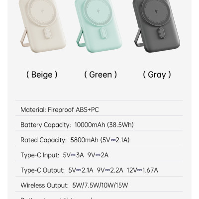 Pin sạc dự phòng không dây kèm giá đỡ điện thoại Rockspace P20 SE sạc nhanh PD 20W 10000mAh - Hàng chính hãng bảo hành 12 tháng