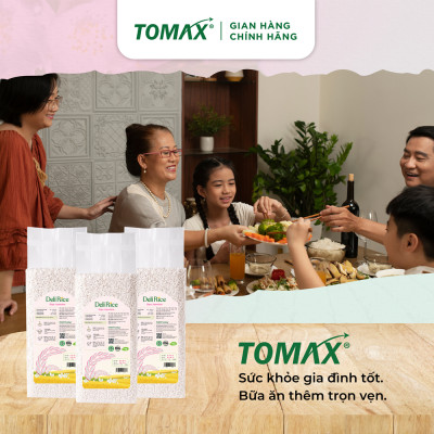 Gạo Jasmine Tomax (1kg) không đấu trộn - Thơm hương tự nhiên, cơm dẻo mềm, tơi xốp