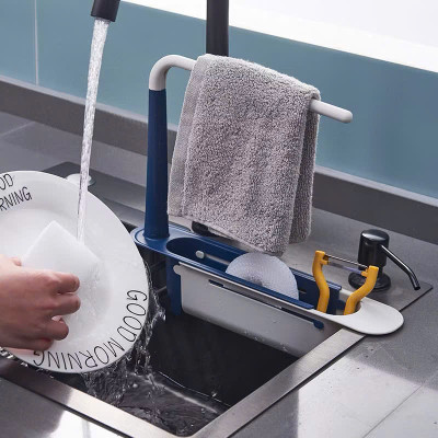 Kệ Gác Bồn Rửa Chén Co Giãn Đa Năng – Có Giá Treo Khăn Tiện Lợi - HÀNG CHÍNH HÃNG MINIIN