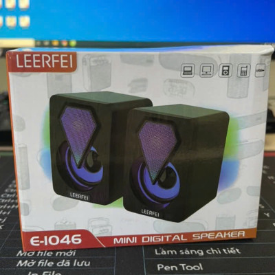 Loa vi tính để bàn SUPER BASS cực đã, có LED, dòng loa cao cấp cho laptop, pc, điện thoại MÀU ĐEN - Hàng Nhập Khẩu