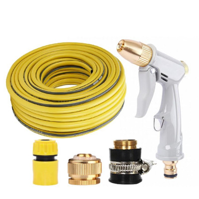 Bộ dây vòi xịt nước tưới cây rửa xe,tăng áp 3 lần, loại 15m (cút nhựa nối đồng nhựa) 206846