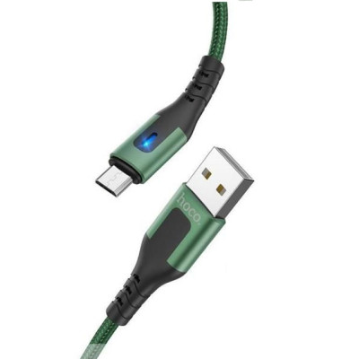 Cáp sạc nhanh 2.4A Hoco DU08 kết nối Micro tích hợp đèn Led dây dù dài 1M cho Android ( 3 màu ) - Hàng chính hãng
