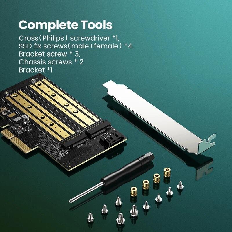 Ugreen UG70504cm302TK Card chuyển Pci-e sang M.2 NVME - M.2 SATA ( NGFF ) - HÀNG CHÍNH HÃNG