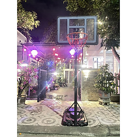 Trụ bóng rổ S021 (có tay quay tăng chỉnh), trụ bóng rổ điều chỉnh từ 230 đến 305 cm, an toàn phù hợp cho người lớn và trẻ em