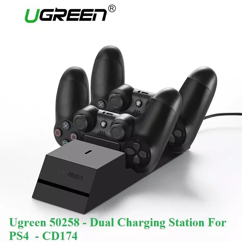Ugreen UG50258CD174TK Màu Đen Bộ sạc kép cho tay cầm game PS4 - HÀNG CHÍNH HÃNG