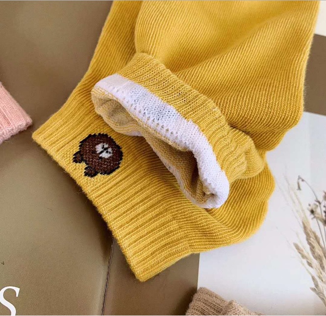 Set 10 đôi tất gấu nữ người lớn cổ ngắn - Tặng túi