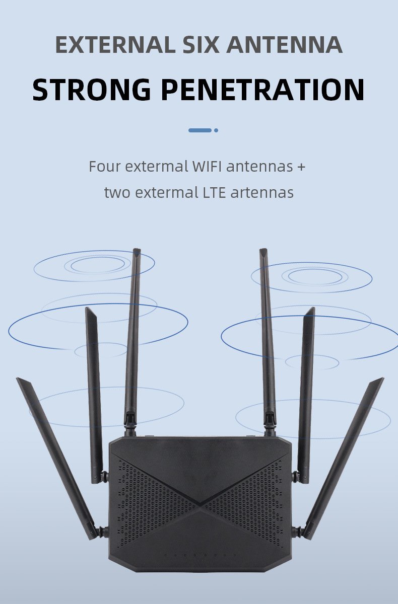 Phát wifi từ sim 4G B618 tích hợp 6 ăngten, bộ phát wifi 4G LTE có 4 cổng WAN/LAN, 6 ăngten Siêu Khỏe - hàng chính hãng
