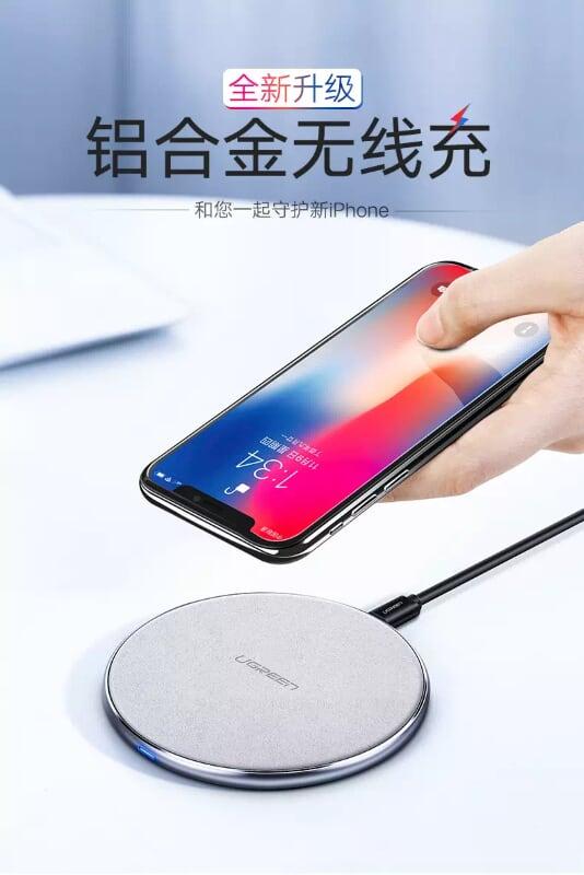 Ugreen UG50574CD180TK 10W màu Xám Đế sạc nhanh không dây cao cấp - HÀNG CHÍNH HÃNG