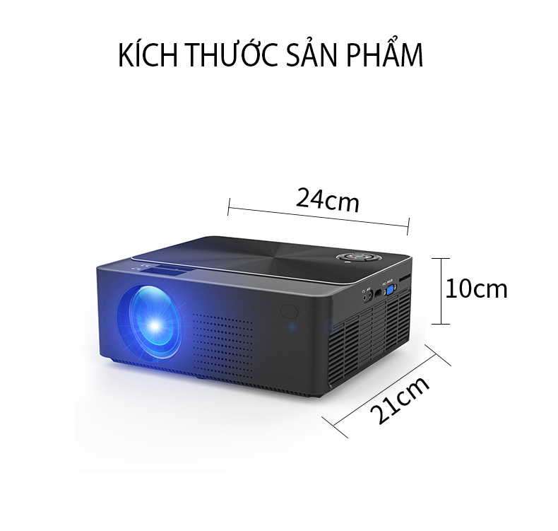 Máy Chiếu Mini Siêu Nét Kết Nối Bluetooth Wifi Chạy Hệ Điều Hành Android W2S Cao Cấp - Hàng Nhập Khẩu