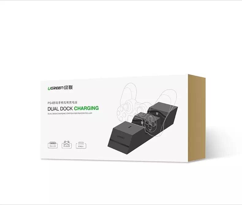 Ugreen UG50258CD174TK Màu Đen Bộ sạc kép cho tay cầm game PS4 - HÀNG CHÍNH HÃNG