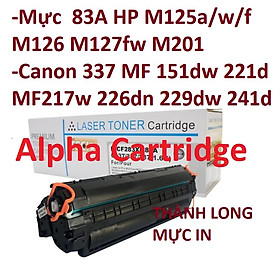 Hộp mực 83A/337 Dành cho HP M125 125fw 125A M126 127 M127fw M201 Canon MF151dw 211 212w 221d 215 MF217w MF226dn MF229dw CÓ LỔ ĐỔ MỰC-Hàng chính hãng Alpha Cartridge