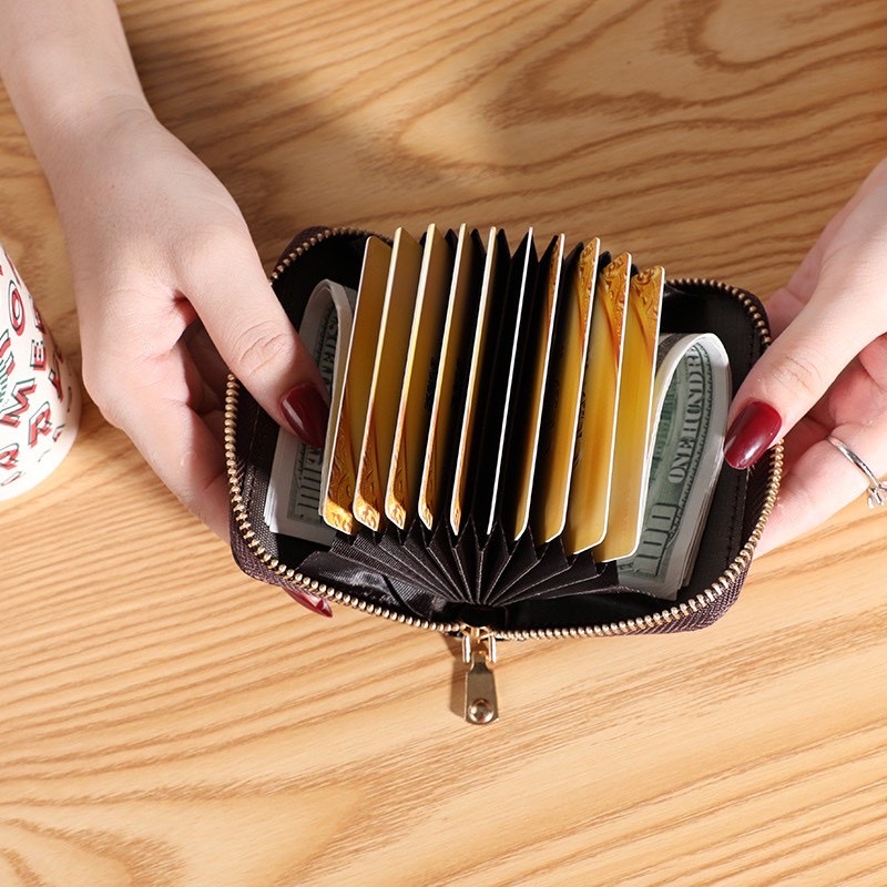 Ví Mini Ngắn Đựng Tiền , Thẻ Bỏ Túi Dễ Thương, Ví Ngắn Nam Nữ Gồm Nhiều Ngăn Cầm Tay Thời Trang Hàn Quốc Cao