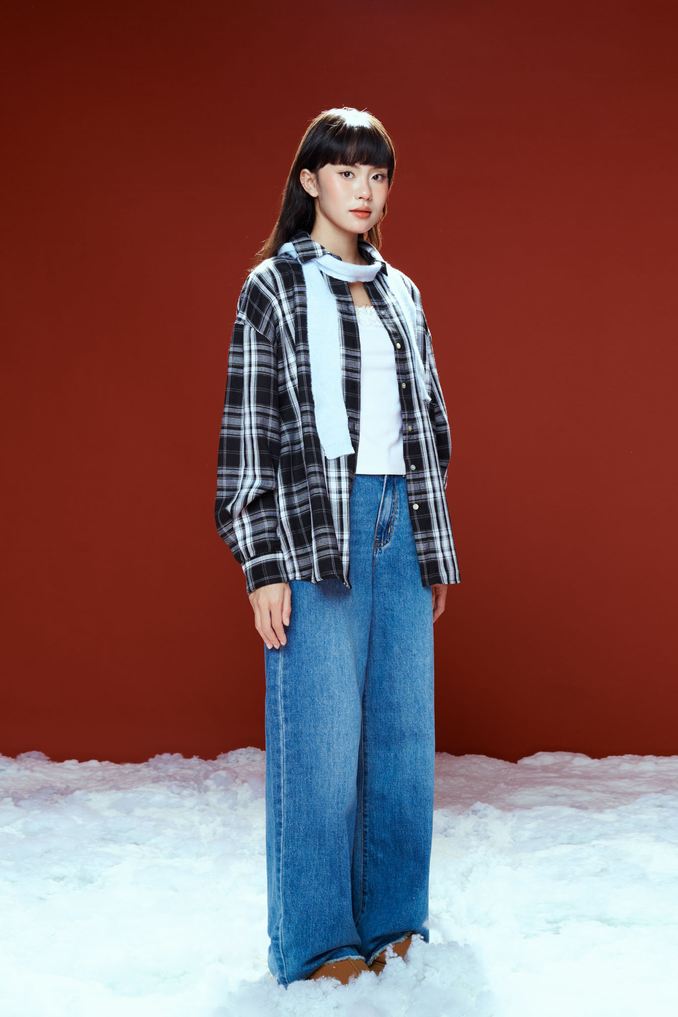 DOTTIE - Sơ mi tay dài kẻ ô - T1026