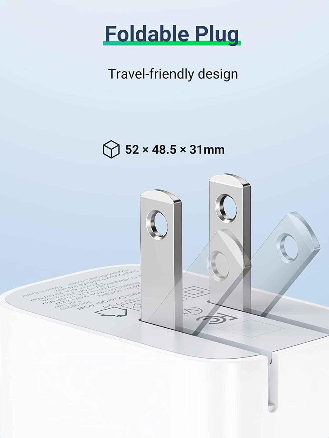 Ugreen UG90299CD243TK 40W Bộ sạc nhanh 2 cổng USB-C chuẩn cắm US Màu Trắng - HÀNG CHÍNH HÃNG