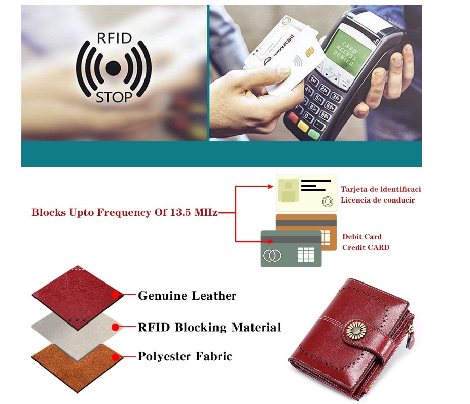 Ví nữ 100% da bò thật cao cấp phong cách mới