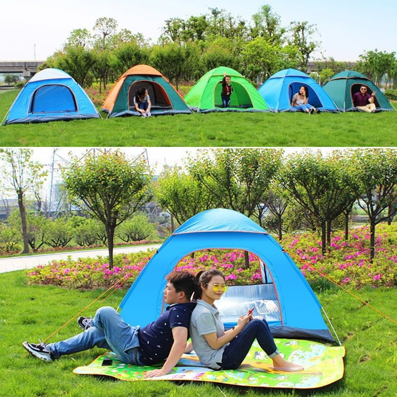 Lều cắm trại 2 người với 2 cửa 2 lớp chống nắng hiệu quả loại bung tự động cao cấp