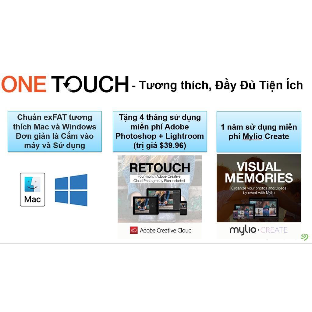 Ổ Cứng Di Động HDD Seagate One Touch 2TB 2.5" USB 3.0 + Phục Hồi Dữ liệu Rescue_Hàng chính hãng