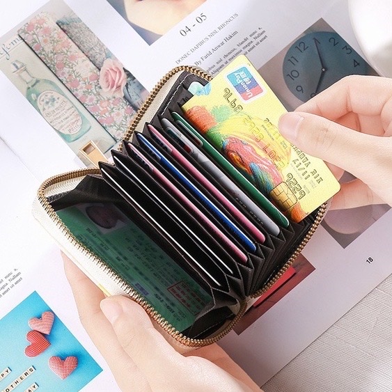 Ví Mini Ngắn Đựng Tiền , Thẻ Bỏ Túi Dễ Thương, Ví Ngắn Nam Nữ Gồm Nhiều Ngăn Cầm Tay Thời Trang Hàn Quốc Cao