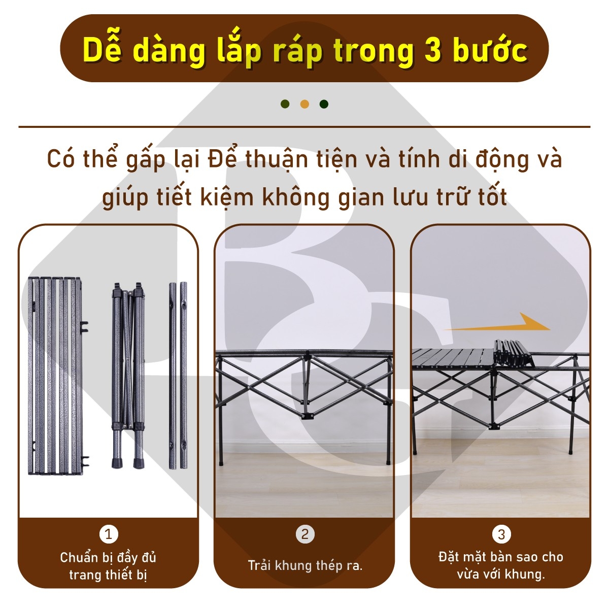 Bàn cắm trại, dã ngoại TSD 53cm đa năng,dễ mang theo, dã ngoại,có thể gập lại