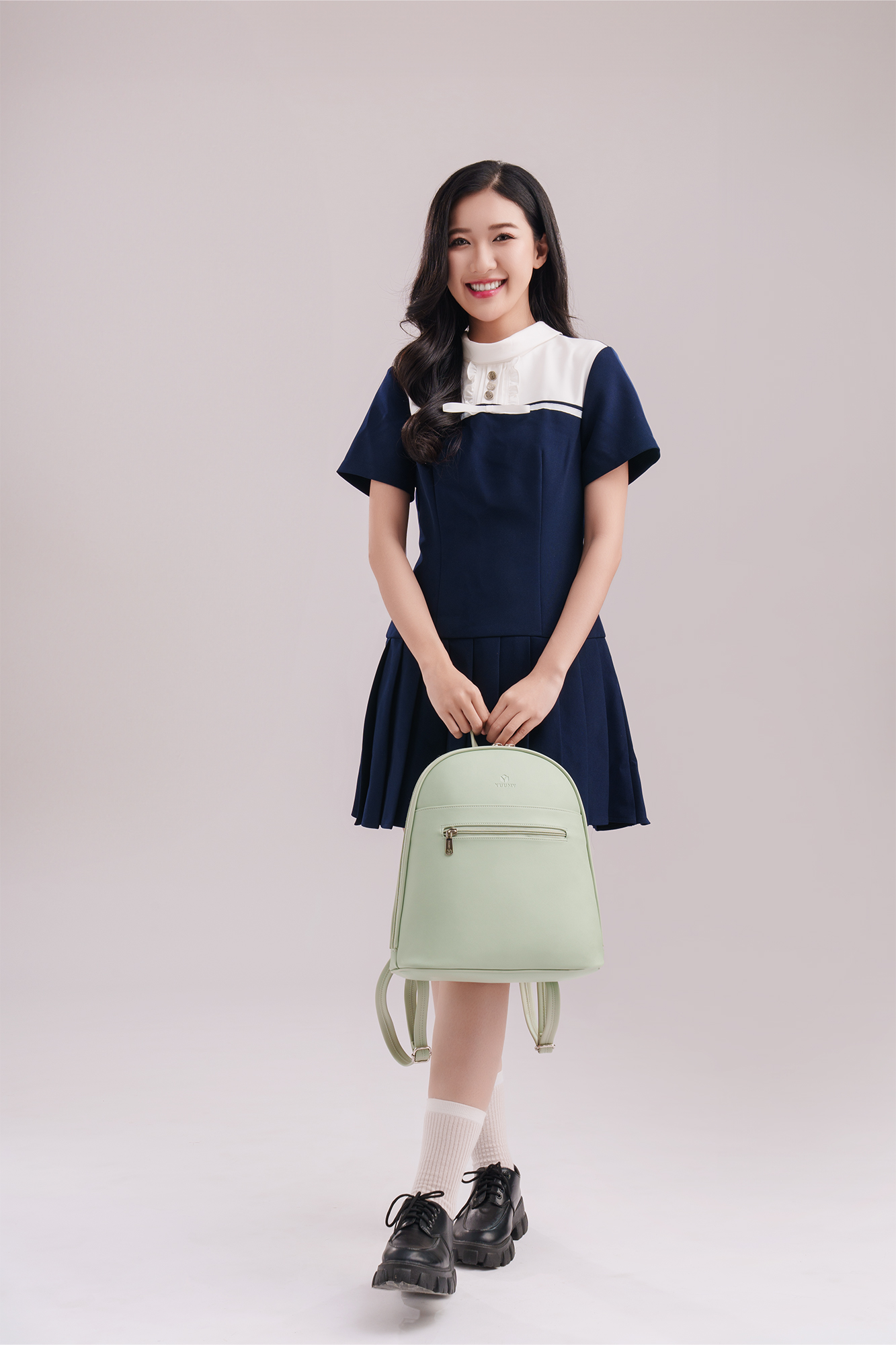 Balo Yuumy ( Thời trang nữ phối ngăn - Balo da Seasand YBA102 )