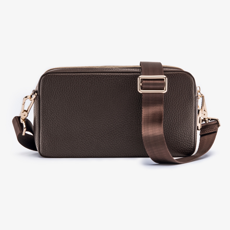 Clutch Cầm Tay Khóa Vân Tay Da Bò Mill RB09 Màu Nâu