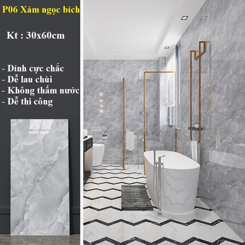 Bộ 20 Tấm Xốp Dán Tường 3D PVC Đá Trắng Sọc 60x30cm Keo Sẵn Dày 2,5mm Cao Cấp, Sang Trọng