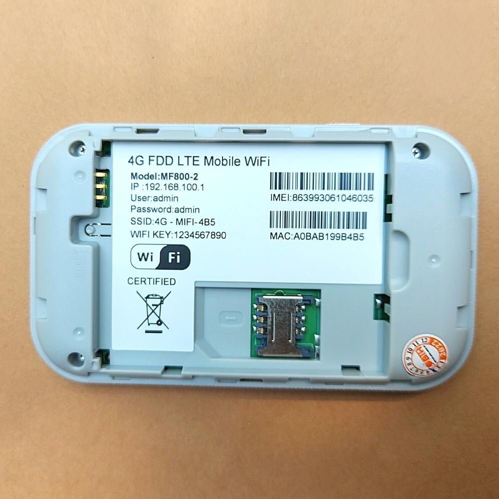 Bộ Phát WIFI Từ Sim 4G/5G/LTE MF800 - Pin 2100mAh ( hoạt động 6-8h) - Bộ Phát WIFI Không Dây Kết Nối Tối Đa 10 Thiết Bị - Hàng Chính Hãng