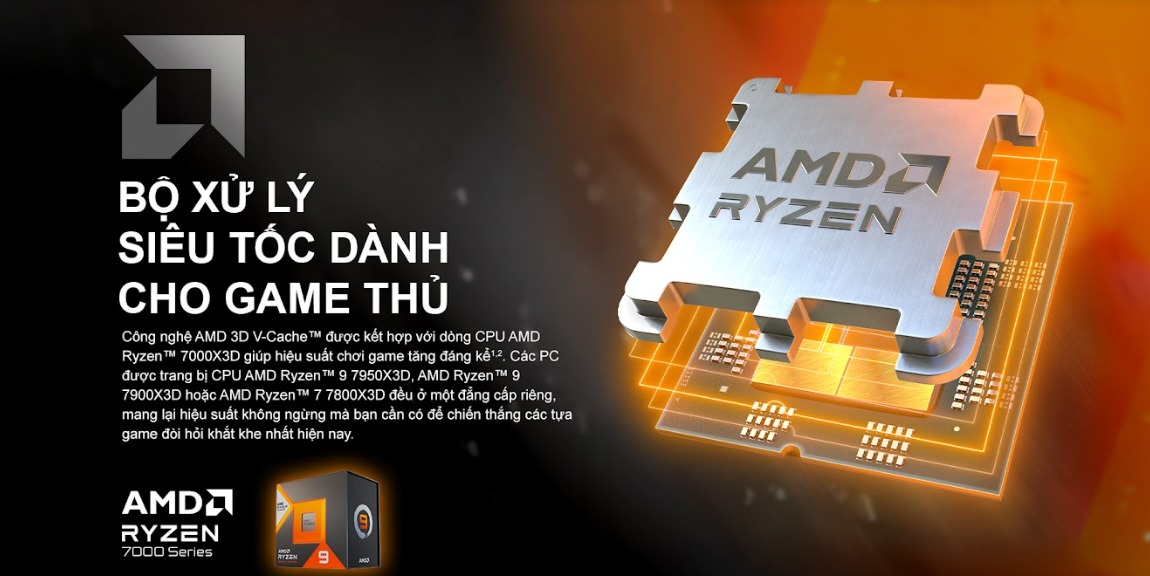 Bộ vi xử lý CPU AMD Ryzen 9 7900X3D ( 4.4GHz Boost 5.6GHz / 12 nhân 24 luồng / 140MB / AM5) – Hàng Chính Hãng
