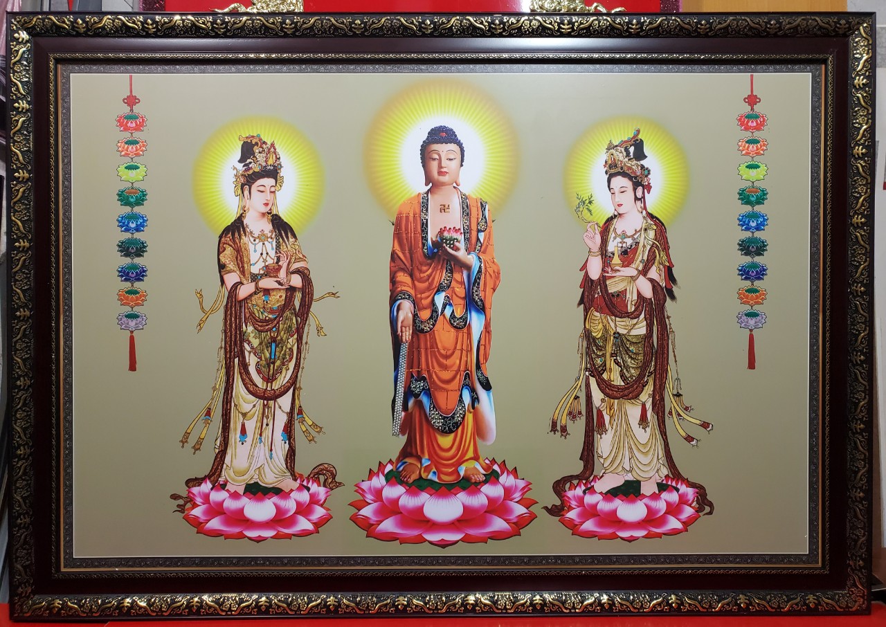 TRANH THỜ- TAM THÁNH PHẬT - PHẬT TAM THÁNH -P038
