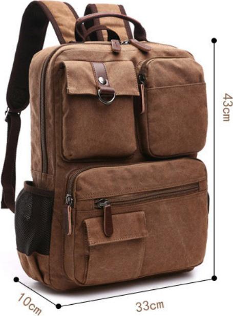 Balo nam thời trang vải canvas phong cách mới- đi làm, đi học,đi chơi,đựng laptop (15,6")