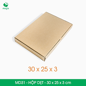 MD31 - 30x25x3 cm - 25 Thùng hộp carton trơn đóng hàng