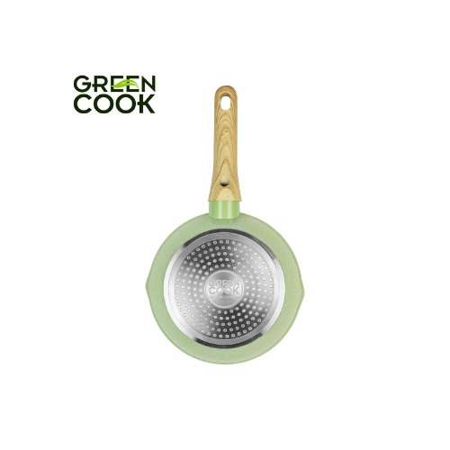 Chảo nhôm sâu men đá ceramic miệng rót Green Cook GCP231-24IH màu xanh 10 lớp chống dính sử dụng được trên tất cả các loại bếp - greencook