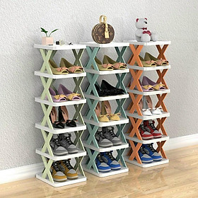Kệ để giày dép chữ x - Kệ để giày dép tháo lắp 5 - 6 tầng có thể tháo lắp gấp gọn