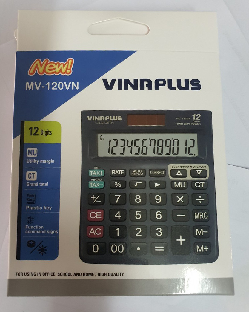 Máy Tính Văn Phòng MV-120VN Để Bàn, Tính Tiền Tiện Lợi, Hàng Chính Hãng, Bảo Hành 2 Năm