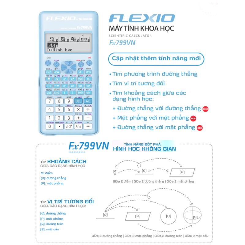 Máy Tính Khoa Học Flexio - Thiên Long Fx799VN - Màu Xanh Dương