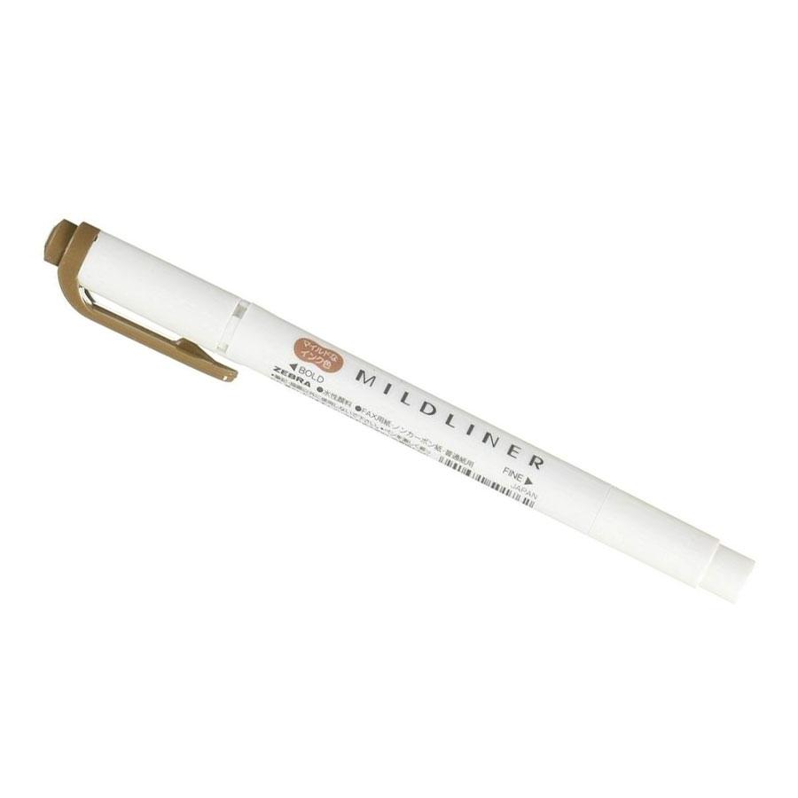 Viết Lông Dầu Dạ Quang Zebra Mildliner-ME Fine Bold Mild Brown