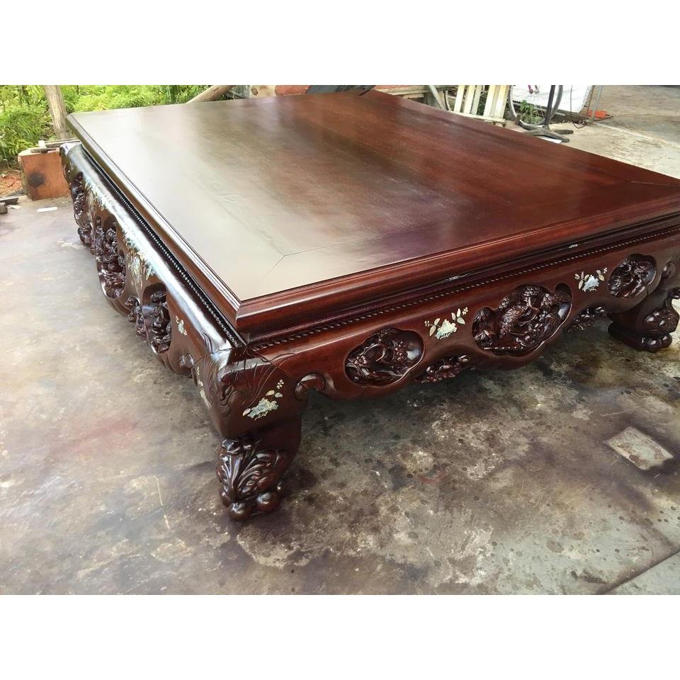 Sập Nằm Tích Ba Bông Khảm Trai Gỗ Gụ