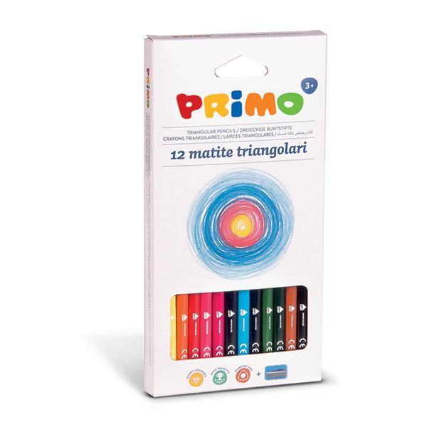 Hộp 12 Bút Chì Màu Tam Giác Sơn Mài Jumbo Kèm Chuốt - Primo 515TRIS12