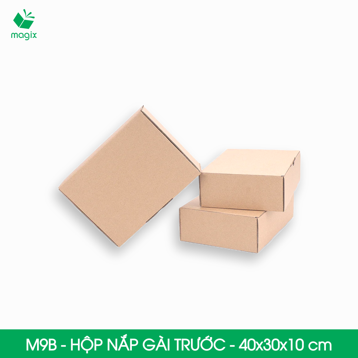 M9B - 40x30x10 cm - 10 thùng hộp carton nắp gài đóng hàng