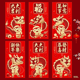 Lixi Tết 2025 Combo 6 Cái Bên Trong 6 Mẫu Khác Nhau và Nhiều Mẫu Mã Đa Dạng