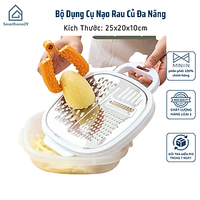 Bộ Dụng Cụ Nạo Rau Củ Đa Năng Có Hộp Đựng Tiện Lợi - Bàn Nạo, Dụng Cụ Bào Đa Năng - HÀNG CHÍNH HÃNG MINIIN