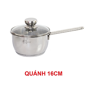 Nồi Nấu Bột Inox 430 Bếp Từ 3 Đáy Nắp Kính Fivestar (16cm)