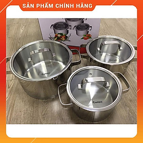 Bộ 3 nồi Inox 304 cao cấp Rapido RK182024,thương hiệu Ý