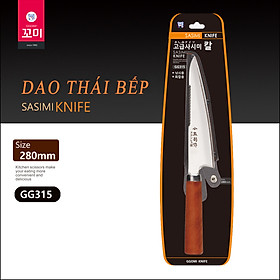 [HÀNG CHÍNH HÃNG] Dao thái Sasimi GGOMi Hàn Quốc GG315 dài 28cm, lưỡi 26cm bằng thép không gỉ, cắt, thái, lọc vảy cá