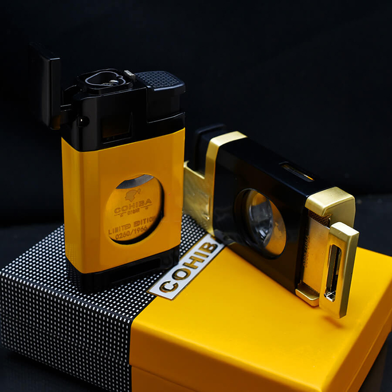 Vỏ Hột Quẹt Bật Lửa Gas COB-196 Khò 3 Tia Cực Mạnh Tích Hợp Cắt Tiện Lợi - Nhiều Màu (KHÔNG CHỨA GAS/XĂNG)