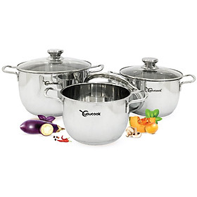 Bộ Nồi Inox You Cook 3 Đáy Thân Côn  18-20-24cm